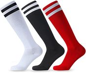 sevening Kids Knee High Soccer Socks - 3 Pairs Long Football Socks， for 6-12 Year Youth