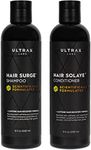 Ultrax Labs Hair Surge Shampoo and Hair Solaye Conditioner Bundle (8 fl oz) | Thickens Hair, Reduces Breakage, Promotes Growth, Strengthens Follicles | For Men and Women