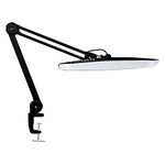 Neatfi XL 2200 Lumens LED Task Lamp, 24W Super Bright Desk Lamp, 117 Pcs SMD LED, 20 Inches Wide, 4 Level Brightness, Dimmable, Eye-Caring LED Lamp, Table Base LED Light (CCT with Clamp, Black)