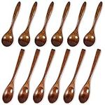 12 pcs Wooden Spoons, DaKuan 2 Style Small Wooden Spoons, Wooden Spoons for Eating, Soup, Rice, Coffee, Spices, Tea, Jam(6 inch and 5.5 inch)