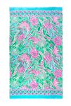 Lilly Pulitzer Oversized Pool/Beach Towel, 40 x 70, Large Terry Cloth Towel for Adults, Pink Green Aqua Blue Print, Coming in Hot