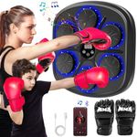 YOEYOU Music Boxing Machine, Upgraded Music Boxing Machine for Kids & Adults, Smart Bluetooth Boxing Machine Wall Mounted with LED, 9 Modes & 9 Speeds, Punching Workout Machine with Boxing Gloves