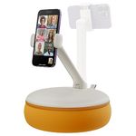 SAIJI Cell Phone Holder with 360° Adjustable Clamp, Phone Stand Pillow for Working/Enjoyable On Bed/Lap, Compatible with iPhone, Samsung, Google, and All 4.7"-7.0" Devices(Orange)