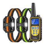Heaflex Dog Training Collar for 2 Dogs, 3300ft Remote Dog Shock Collar with Night LED Light, IPX7 Waterproof Rechargeable E-Collar, 4 Modes (Beep, Vibration, Shock) for Small Medium Large Dogs