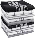 KAF Home Soho Kitchen Dish Towel Set of 10 | 18 x 28 Inch Tea Towels | Soft and Absorbent Mixed Set of Flat Towels | for Hand Drying & Cleaning Dishes | Durable & Colorful (Black)