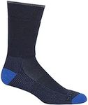 Icebreaker Merino Mens Hike Cushion Crew Sock, Midnight Navy/Monsoon, Medium