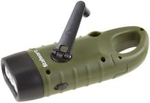 Stalwart Solar Powered Hand Crank Flashlight- Rechargeable LED Cranking Light With Clip (For Emergency Hiking Camping and Survival Gear)