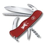 Victorinox Hunter Swiss Army Pocket Knife, Large, Multi Tool, 12 Functions, Locking Gutting Blade, Red