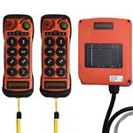 8 Button 12-24V Industrial Wireless Crane Radio Remote Control for Overhead Bridge Truck Crane with Emergency Stop 2 Transmitters and 1 Receiver