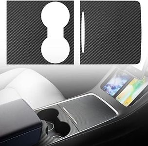 Farmogo Center Console Wrap Kit Carbon Fiber Console Cover Interior Decoration Wrap Kit Compatible with Tesla 2021-2025 Model Y & 2021-2023 Model 3 Tesla Accessories (Matte Carbon Fiber)