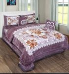 Bezzilish Home Wool Korean Wedding Bedding Set | Cloudy 4 Piece Blanket - 1 With Bedsheet And 2 Pillow Covers Special For Newly Married Couple Fancy Bag Packaging (Multicolor 8250 Tc)