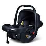 BAYBEE 4 in 1 Multi Purpose Baby Carry Cot Cum Car Seat with Canopy, Adjustable Handle, 3 Point Safety Belt | Rocker for Infant | Baby Carry Cot for New Born Baby 0 to 15 Months (Plastic Black)