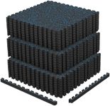 AIRHOP 0.79in Thick 96 Sq Ft Exercise Equipment Mats, 24 Tiles Upgraded Rubber Top with High Density EVA Foam, Large Interlocking Puzzle Gym Flooring for Home Gym, Heavy Weight Workout,Black & Blue