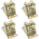 4 PCS Heavy Duty Gate Wheels Rigid Track Pullyes,Colored Steel Track Rollers (V Groove)