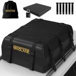 GADLANE Car Roof Bag - 20 Cubic Feet Waterproof Roof Box for Cars with/without Roof Rack, Anti-Slip Mat, 6 Sturdy Door Hooks, Combination Lock, Storage Bag, Durable 820D Material - For Travel (Black)
