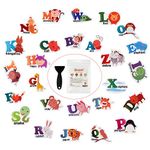 Secopad Non Slip Bathtub Stickers, 26 PCS Adhesive Kids Alphabet Anti Slip Decal Threads for Shower and Bath Tub with Premium Scraper