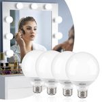 Honesorn 4 Pack G25 LED Globe Light Bulbs, 40 Watt Equivalent, 6000K Cool Daylight Bathroom Light Bulbs E26 Base, Vanity Light Bulbs for Bathroom, Bulb Over Mirror, 120V CRI85+ 500LM Non-dimmable