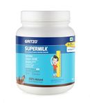 Gritzo SuperMilk Height+ (4-7y), 7g Protein (Double Chocolate, 1kg) | Zero Refined Sugar, 21 Vitamins & Minerals