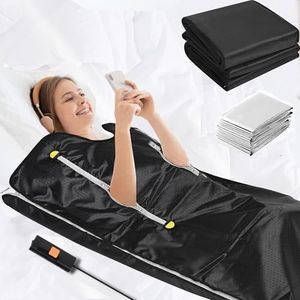 Home infrared sauna blanket - 30-80° Dual Layer Temperature Control, 20-60 Minutes Timer, Foldable & Portable, 1.8 * 0.8m, Rapid Heating, Home Spa Therapy - Detox, Relaxation, Metabolism Boost
