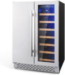 Takywep Beverage and Wine Cooler - Dual Zone, Built-in and Freestanding, Holds 54 Cans and 20 Bottles, Independent Temperature Control, Upgraded Quiet Compressor.