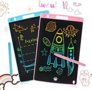 2 Pack LCD Writing Tablet, Electronic Drawing Writing Board, Erasable Drawing Doodle Board, Doodle Pad Toys for Kids Adults Learning & Education, 8.5IN(Blue+Pink)