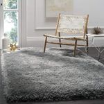 Carpetify Non Shedding Shaggy Carpets for Living Room 10x12 feet Soft Fluffy Solid Plain Fur Rugs Bedroom Floor Grey Color