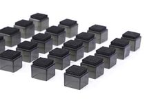 Chair Leg Caps with Felt Pads Bottom Furnigear Silicone Chair Leg Floor Protectors Square Hardwood Floor Protectors (1", Black-20 Pack)