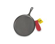 Lodge Cast Iron Griddle and Hot Handle Holder, 10.5", Black/Red