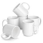 DOWAN 20 Oz Coffee Mugs with Large Handle, Ceramic Large White Mugs, Set of 6 White Coffee Mugs, Large Cup for Coffee, Tea, Hot Cocoa, Appreciation Father's Day Gifts, Dishwasher and Microwave Safe