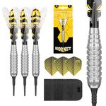 DW Hornet Brass Soft Tip Darts, 18G | Pixel Tip Dart Set with Spare Flights and Storage Case Wallet, Plastic Tips, Fun Darts Gift Set, Torpedo Dart Barrels, Professional Darts Accessories