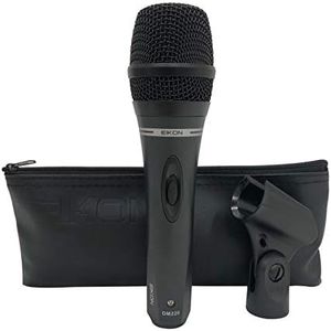 Proel EIKON DM220 - Microfono dinamico cardioide con filo e con interruttore on/off per canto, live. karaoke, Nero (DM220)