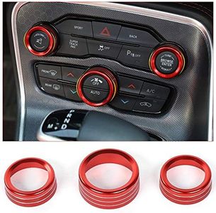 Voodonala Air Conditioner Switch CD Button Knob for Dodge Challenger 2015-2024 Charger Chrysler 300 300s 2015-2019, for Ram 2013-2018 (Aluminum Alloy Red)