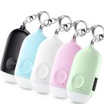 Safesound Personal Alarm Siren Song 5 Pack - 130dB Self Defense Alarm Keychain Emergency LED Flashlight with USB Rechargerable - Security Personal Protection Devices for Women Girl Kid Elderly (5)