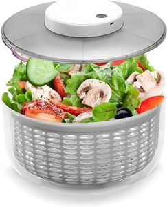 Salad Spinner Automatic, Lettuce Spinner Multifunction Vegetable Pump Salad Spinner and Dryer, Non-Slip Base Design Kitchen Tools, 6L White