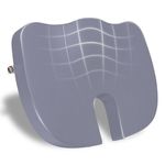 CareFoam Memory Foam Coccyx Seat Cushion for Tailbone Pain | 2 Years Warranty | Sciatica, Back Pain Relief - Orthopedic Chair Cushions | 18 x 14 x 3 Inch | Grayish Blue