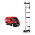 Rhino Rear Door Ladder for Peugeot Boxer Van - Fits 2006+ [H2 Roof]| 7 Anti-Slip Steps | 120kg Support