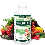 Naka Vital Greens 600 ml a Liquid Boost of Essential Green Nutrients for immune support, Energy and Detox, Chlorophyll plus Herbs and Superfoods, Spinach, Spirulina, Gingko Biloba and Vegetable Juice, 20% EXTRA BONUS SIZE (500 + 100 FREE) 600 ml