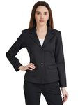 YELLOW PINE Stylish Regular Fit Casual Formal Blazer for Women's Black_S