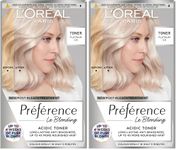 Preference Le Blonding Acidic Toner Platinum Ice: No Ammonia, Long-Lasting Anti-Brassiness Post-Bleach Treatment. Achieve a brilliant platinum ice blonde by neutralising yellow tones effectively.