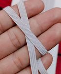 Noshad® 6mm - 1/4" 10m White Quarter inch 8 Cord Flat Elastic Band for Sewing DIY Mask, Arts and Crafts, Dressmaking, Haberdashery and Clothing Material (10 Meter / 11 Yard)