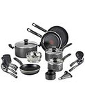 T-fal FBA_A821SI64 Initiatives Nonstick Inside and Out, 18-Piece, Black