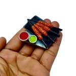 the monument shop Kabab Miniature Food 3D Fridge Magnet Best Souvenir Gift 100% Made in India