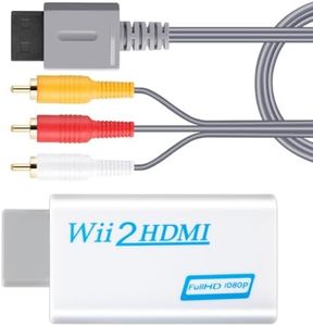 XiBYer Wii for AV Cable+Wii HDMI Adapter,Audio Video AV Cable 1.8M/6FT Cord Wii to HDMI Converter 1080P with Audio Jack,Supports All Compatible with Nintendo Wii Display Modes