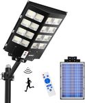 JAYNLT 3000W Solar Street Light, 6500K 100000LM Dusk to Dawn Solar Flood Lights,IP67 Waterproof Solar Security Light with Motion Sensor for Yard, Garage, Parking Lot