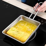 WAGENSTEIGER Stainless Steel Fry Pan, 3-Ply Reinforced Body, Rectangular Omelet Pan, Oven & Dishwasher Safe, Induction Compatible, Portable Camping Cookware, Minimal Size (14.2Lx5.5WX1.3H)