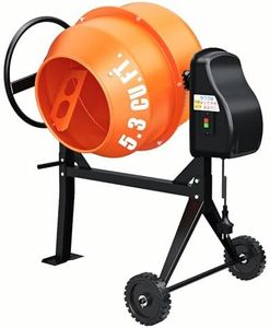 LDHTHOPI Concrete Mixer 5.3 Cu.Ft. – 750W (1HP) Heavy Duty Portable Concrete Mixer with Wheel & Stand for Mortar, Stucco, Fodder – Industrial Cement Mixing Machine, Orange