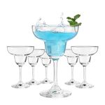 BPFY 9oz Clear Margarita Glasses Set of 6, Reusable Espresso Martini Glasses, Coupe Cocktail Glasses for Gimlet, Cocktail, Champagne, Drinking (Dishwasher Safe)