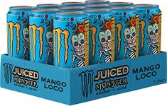 Monster® Mango Loco Energy + Juice Carbonated Energy Drink | L-Carnitine + Inositol + B Vitamins + Taurine, 16.91 fl oz ℮ 500 ml, 12 Pack