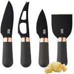 Taylors Eye Witness Cheese Knives - Brooklyn Copper 4 Piece Cheese Knife Set, Hard Ceramic Coated Blades & Ergonomically Designed Soft Grip Handles for Comfort. 2 Year Peace of Mind