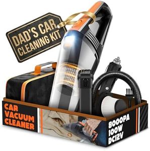 QYHY Car Vacuum, Portable Car Vacuum Cleaner High Power 8000PA/100W/DC12V, 16.4Ft Corded Handheld car Vacuum with LED Light, Deep Detailing Cleaning Kit of Car Interior with Wet or Dry for Men/Women